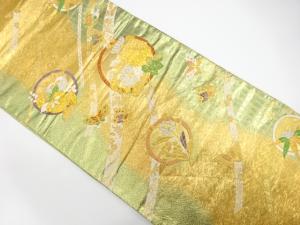 花丸紋に蝶・熨斗模様織り出し　振袖用袋帯